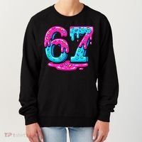 Funny 67 Six Seven Meme Ice Cream Drip 6-7 Women's Sweatshirt thumb 0