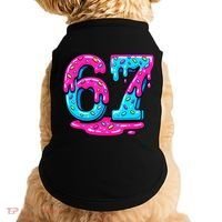 Funny 67 Six Seven Meme Ice Cream Drip 6-7 Doggie Tank thumb 0