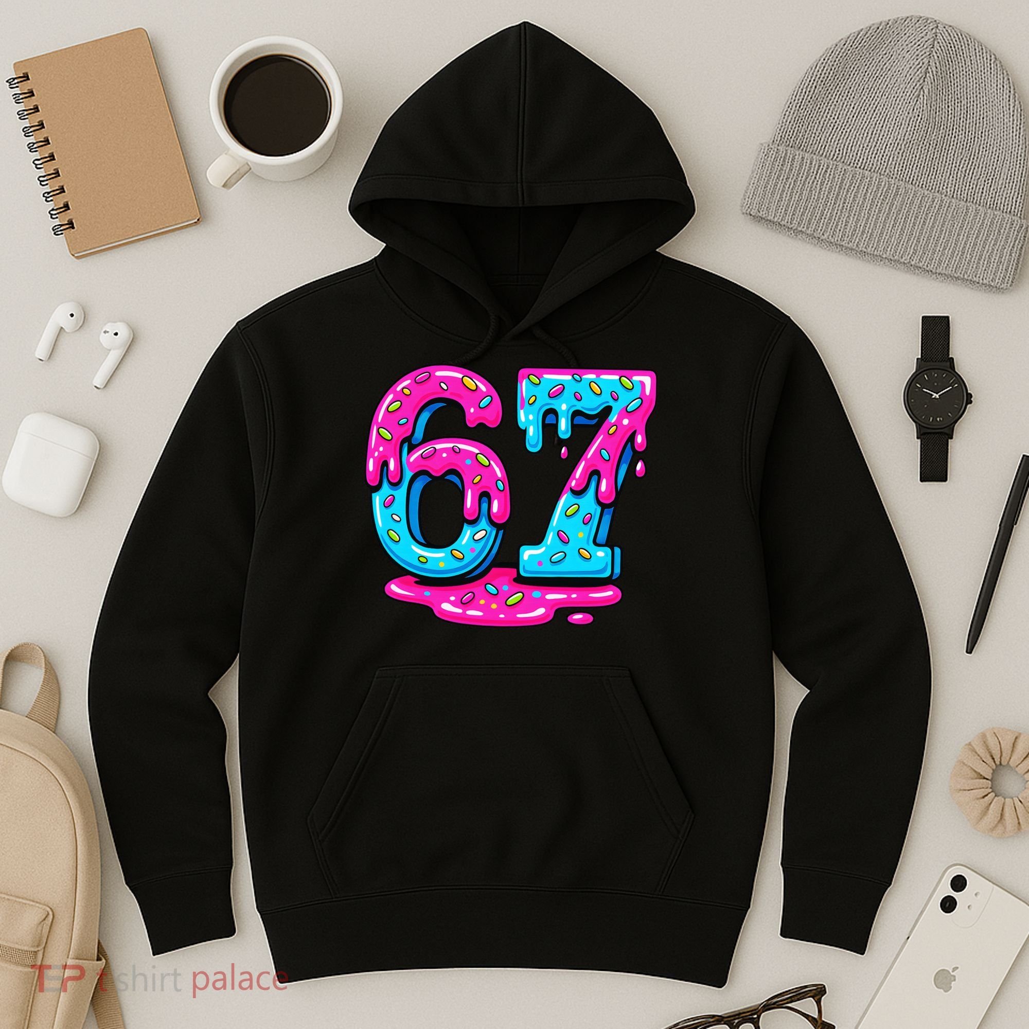 Funny 67 Six Seven Meme Ice Cream Drip 6-7 Hoodie