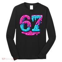 Funny 67 Six Seven Meme Ice Cream Drip 6-7 Long Sleeve Shirt thumb 0