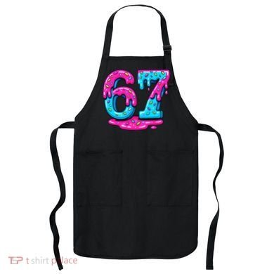 Funny 67 Six Seven Meme Ice Cream Drip 6-7 Apron