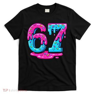 Funny 67 Six Seven Meme Ice Cream Drip 6-7 T-Shirt