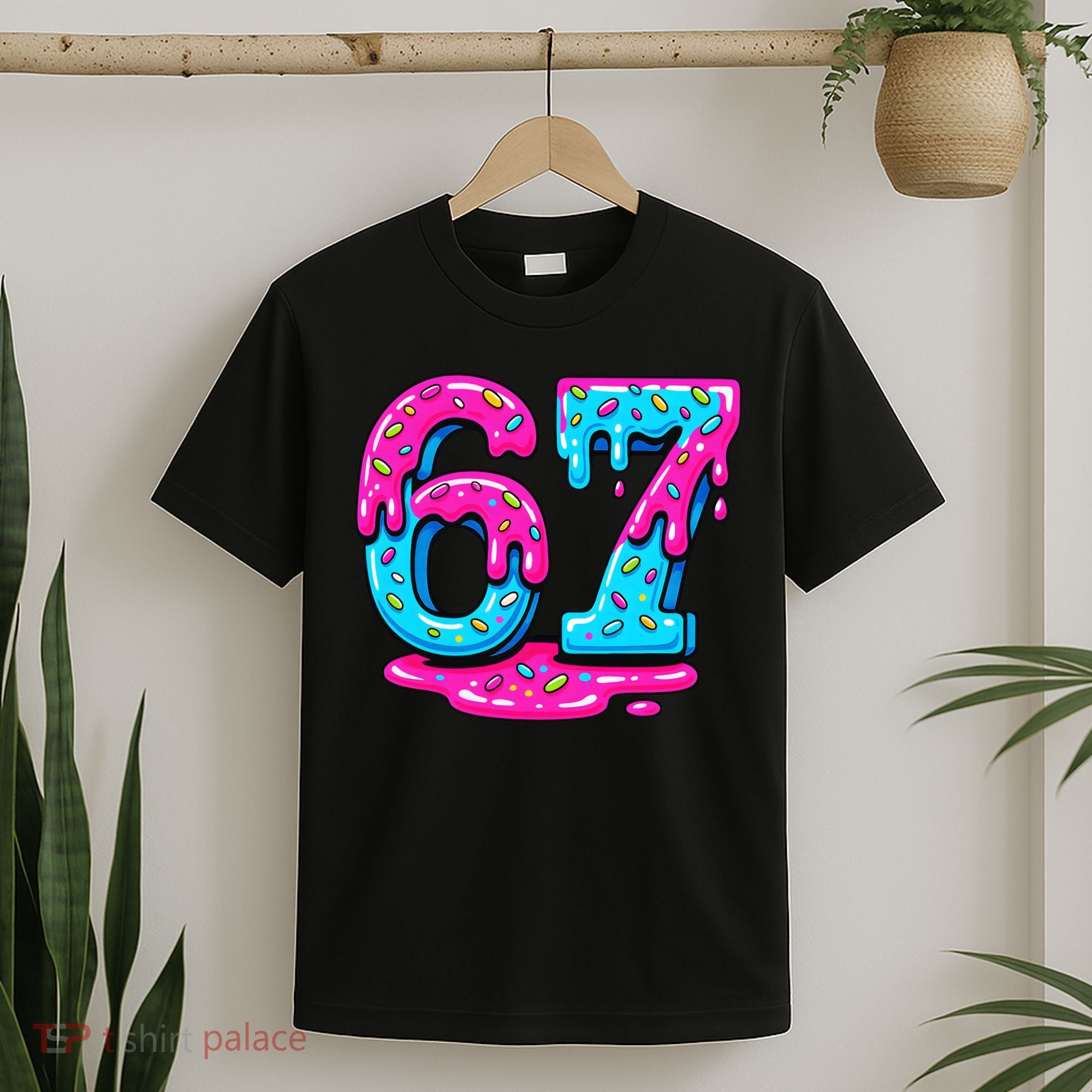Funny 67 Six Seven Meme Ice Cream Drip 6-7 T-Shirt