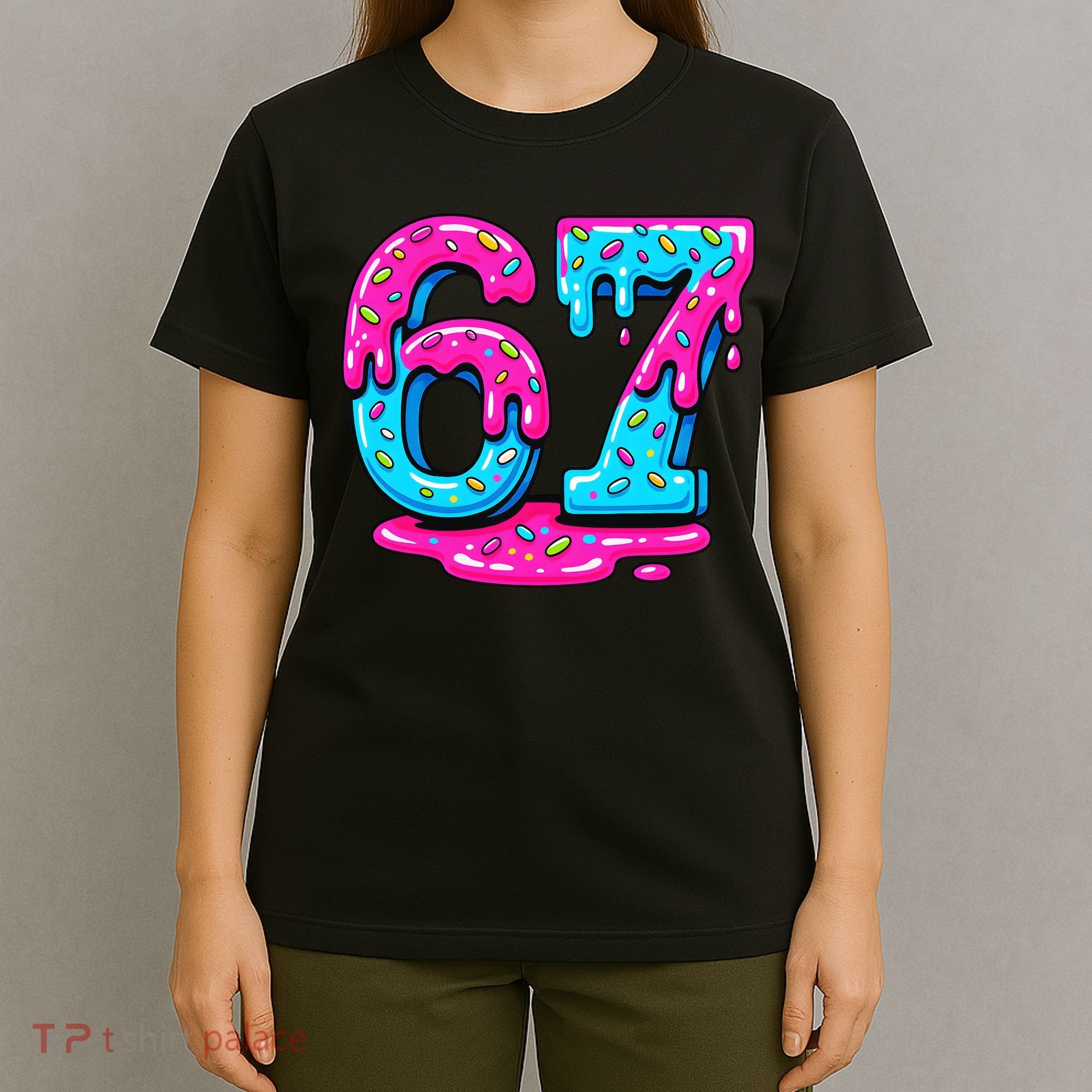 Funny 67 Six Seven Meme Ice Cream Drip 6-7 T-Shirt