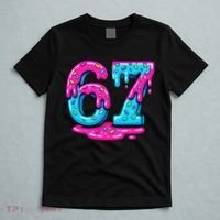Funny 67 Six Seven Meme Ice Cream Drip 6-7 T-Shirt thumb 5