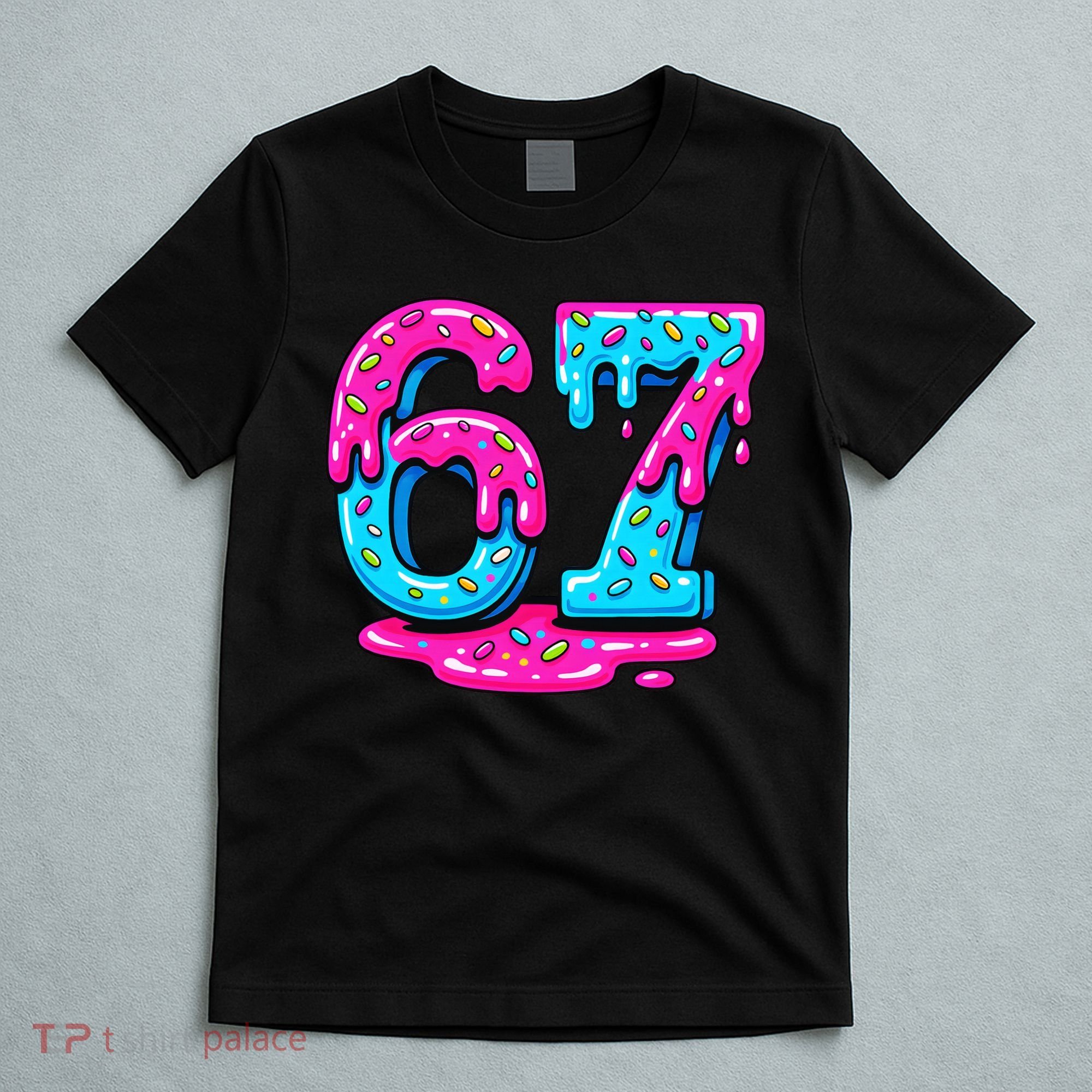 Funny 67 Six Seven Meme Ice Cream Drip 6-7 T-Shirt