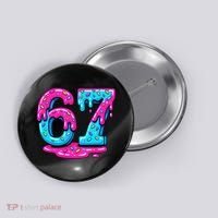 Funny 67 Six Seven Meme Ice Cream Drip 6-7 Button thumb 0