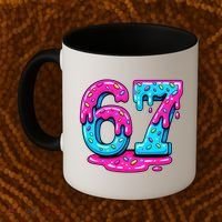 Funny 67 Six Seven Meme Ice Cream Drip 6-7 Coffee Mug thumb 2