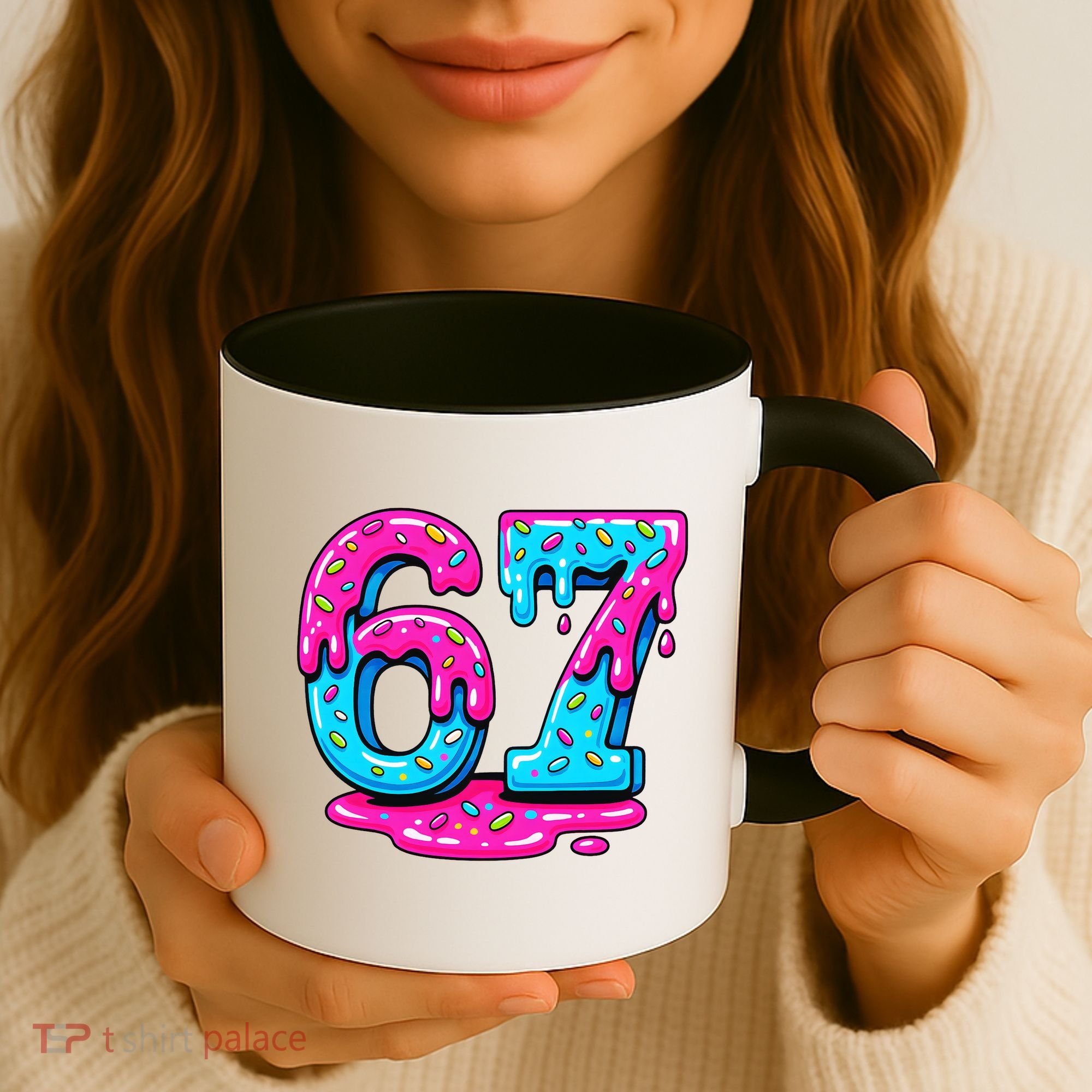 Funny 67 Six Seven Meme Ice Cream Drip 6-7 Coffee Mug