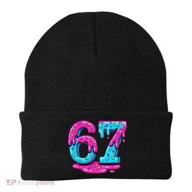 Funny 67 Six Seven Meme Ice Cream Drip 6-7 Beanie