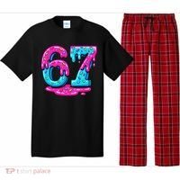 Funny 67 Six Seven Meme Ice Cream Drip 6-7 Pajama Set thumb 0