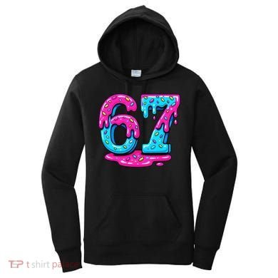 Funny 67 Six Seven Meme Ice Cream Drip 6-7 Women's Hoodie
