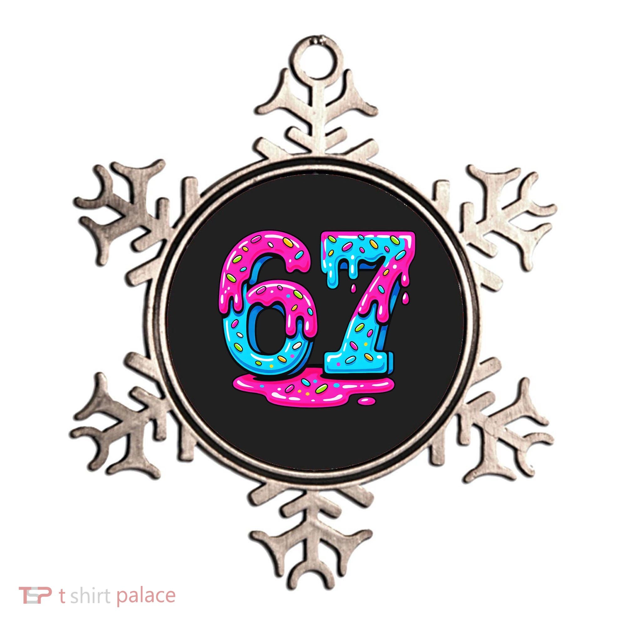 Funny 67 Six Seven Meme Ice Cream Drip 6-7 Ornament