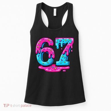 Funny 67 Six Seven Meme Ice Cream Drip 6-7 Women's Tank Top