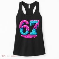 Funny 67 Six Seven Meme Ice Cream Drip 6-7 Women's Tank Top thumb 0