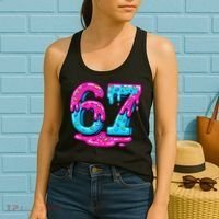 Funny 67 Six Seven Meme Ice Cream Drip 6-7 Women's Tank Top thumb 2