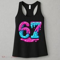 Funny 67 Six Seven Meme Ice Cream Drip 6-7 Women's Tank Top thumb 3
