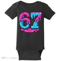 Funny 67 Six Seven Meme Ice Cream Drip 6-7 Baby Bodysuit thumb 0