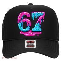 Funny 67 Six Seven Meme Ice Cream Drip 6-7 Hat thumb 0