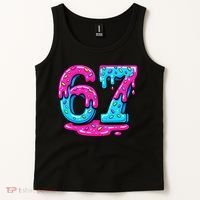 Funny 67 Six Seven Meme Ice Cream Drip 6-7 Tank Top thumb 2