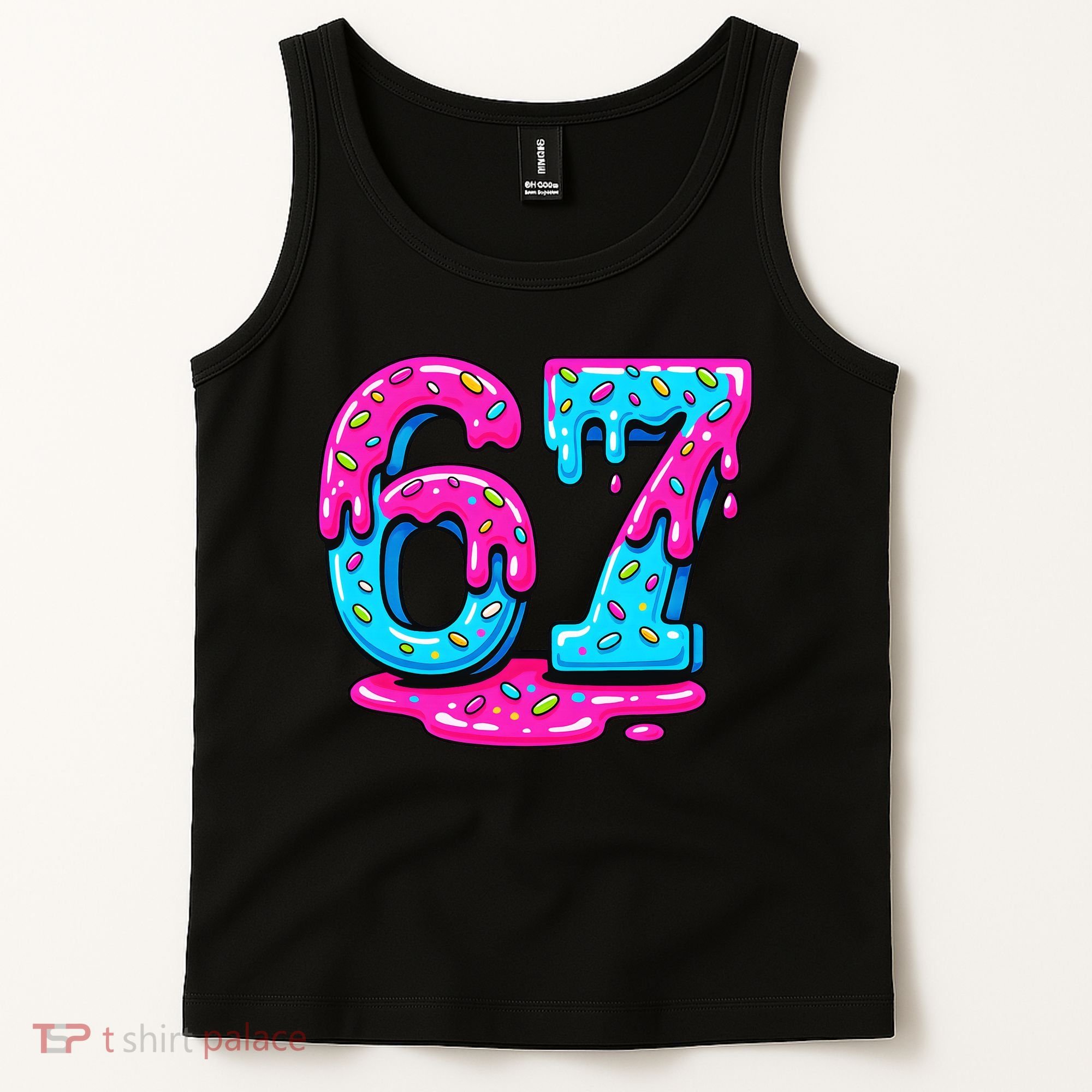 Funny 67 Six Seven Meme Ice Cream Drip 6-7 Tank Top