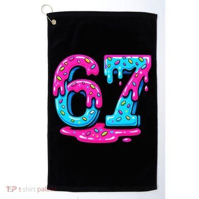 Funny 67 Six Seven Meme Ice Cream Drip 6-7 Golf Towel