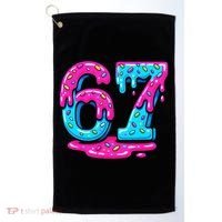 Funny 67 Six Seven Meme Ice Cream Drip 6-7 Golf Towel thumb 0