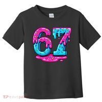 Funny 67 Six Seven Meme Ice Cream Drip 6-7 Toddler T-Shirt thumb 0