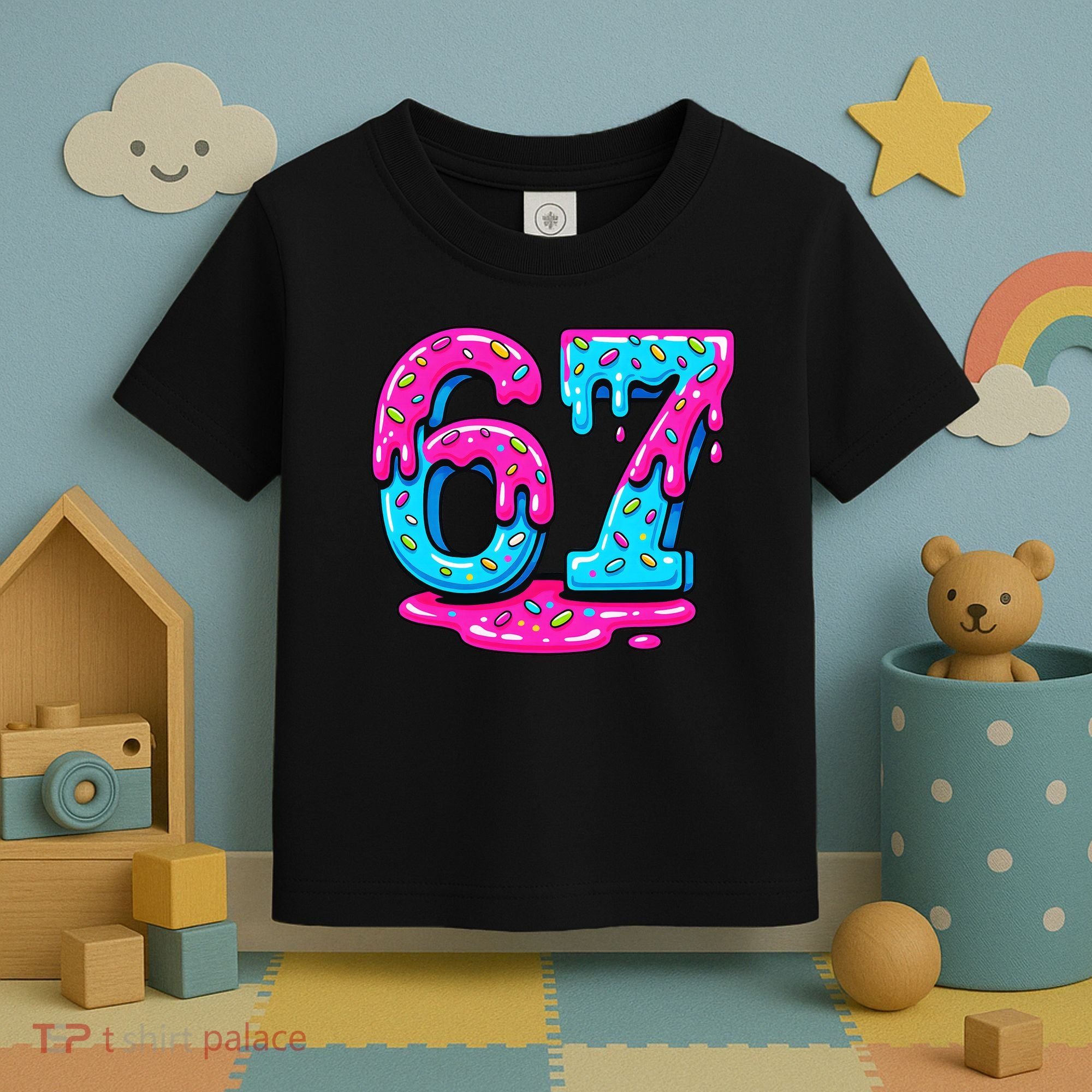 Funny 67 Six Seven Meme Ice Cream Drip 6-7 Toddler T-Shirt