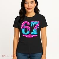 Funny 67 Six Seven Meme Ice Cream Drip 6-7 Women's T-Shirt thumb 4