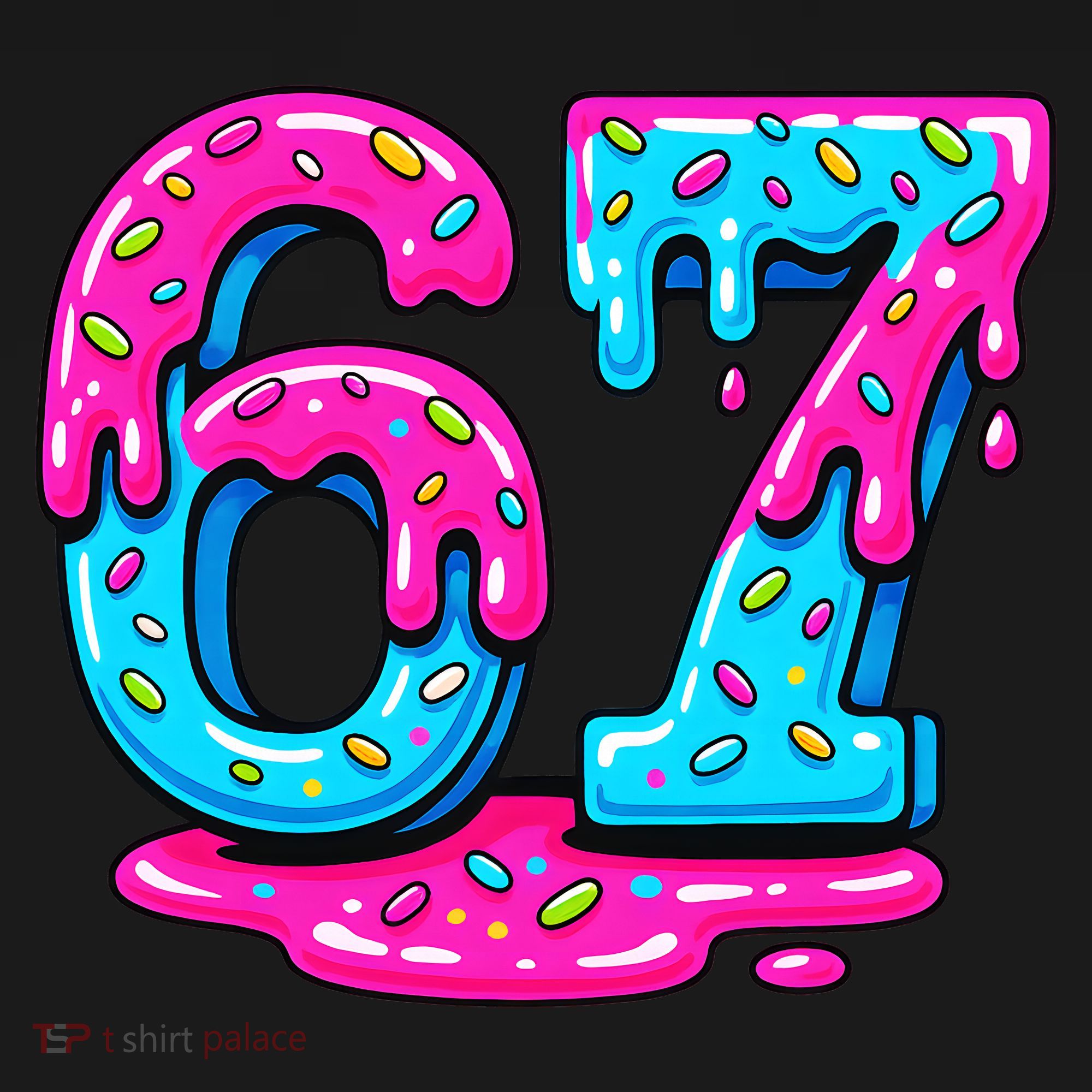 Funny 67 Six Seven Meme Ice Cream Drip 6-7 Women's T-Shirt