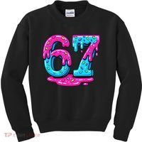 Funny 67 Six Seven Meme Ice Cream Drip 6-7 Kids Sweatshirt thumb 0
