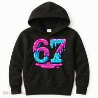 Funny 67 Six Seven Meme Ice Cream Drip 6-7 Kids Hoodie thumb 0