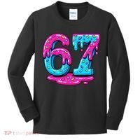Funny 67 Six Seven Meme Ice Cream Drip 6-7 Kids Long Sleeve Shirt thumb 0