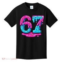 Funny 67 Six Seven Meme Ice Cream Drip 6-7 Kids T-Shirt thumb 0