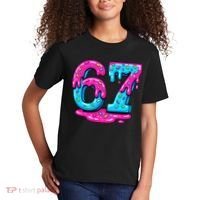 Funny 67 Six Seven Meme Ice Cream Drip 6-7 Kids T-Shirt thumb 2