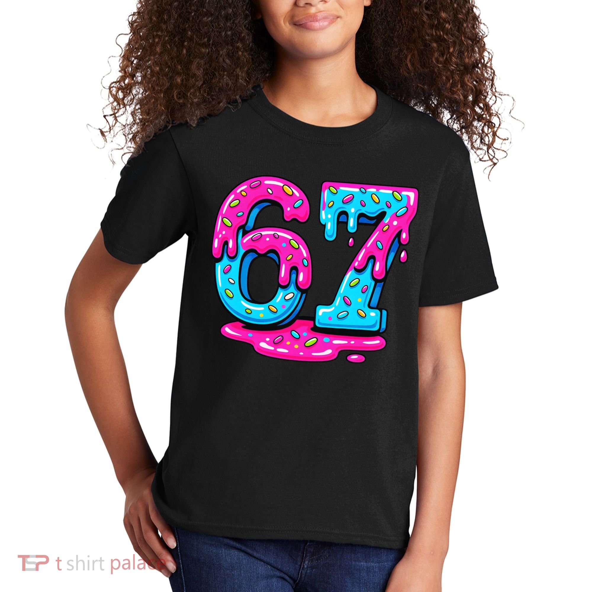 Funny 67 Six Seven Meme Ice Cream Drip 6-7 Kids T-Shirt