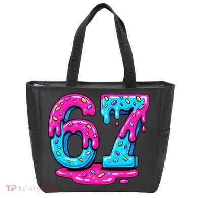 Funny 67 Six Seven Meme Ice Cream Drip 6-7 Tote Bag