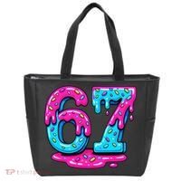 Funny 67 Six Seven Meme Ice Cream Drip 6-7 Tote Bag thumb 0