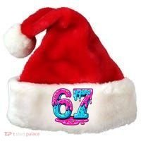 Funny 67 Six Seven Meme Ice Cream Drip 6-7 Santa Hat thumb 0