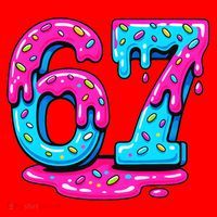 Funny 67 Six Seven Meme Ice Cream Drip 6-7 Santa Hat thumb 1