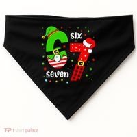Funny 6-7 Six Seven Christmas Elf Santa Xmax 67 USA-Made Doggie Bandana thumb 0