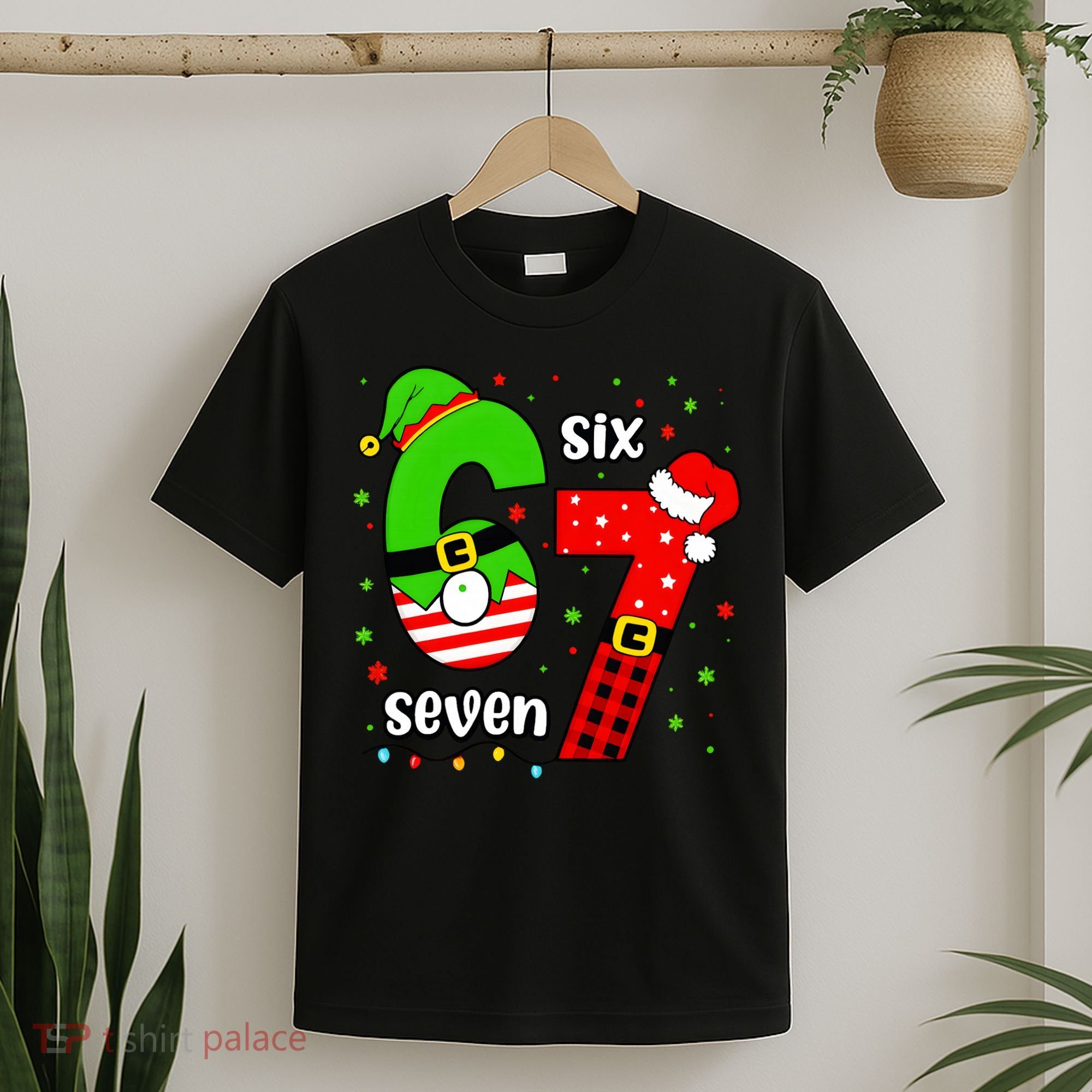 Funny 6-7 Six Seven Christmas Elf Santa Xmax 67 T-Shirt
