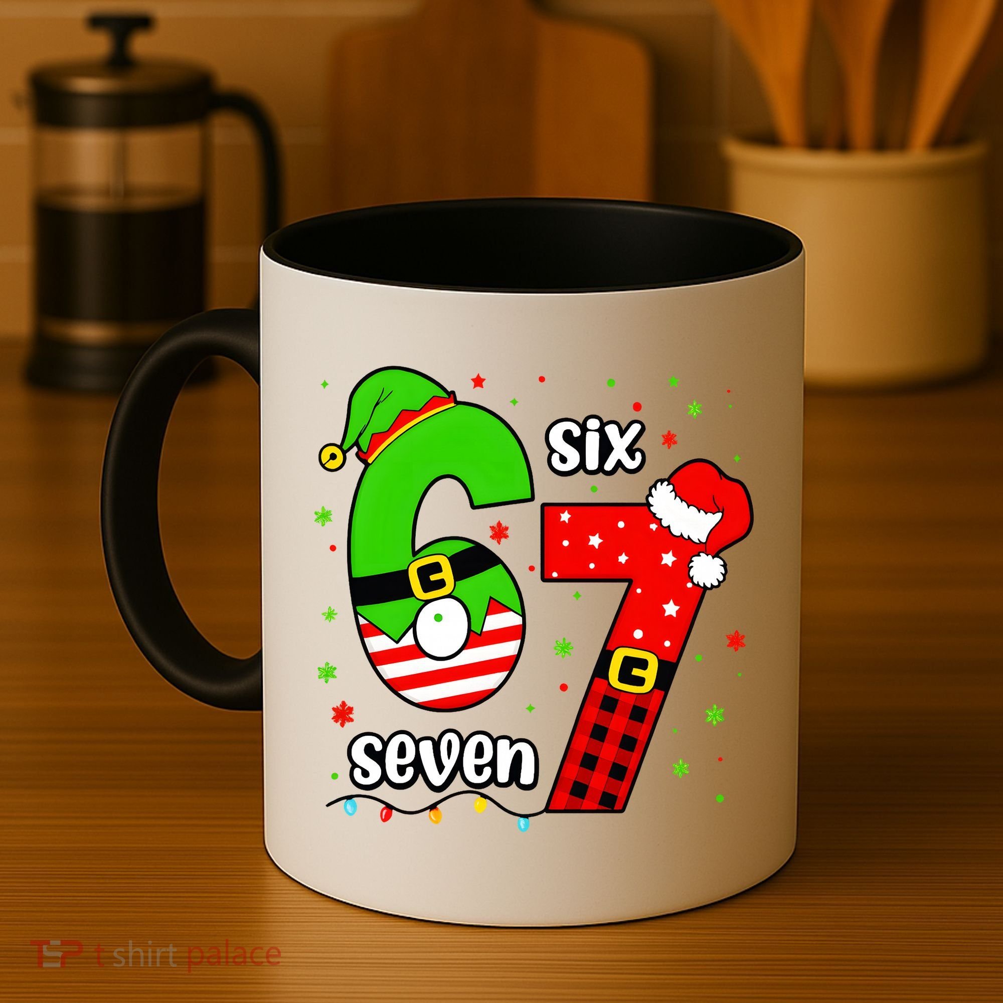 Funny 6-7 Six Seven Christmas Elf Santa Xmax 67 Coffee Mug