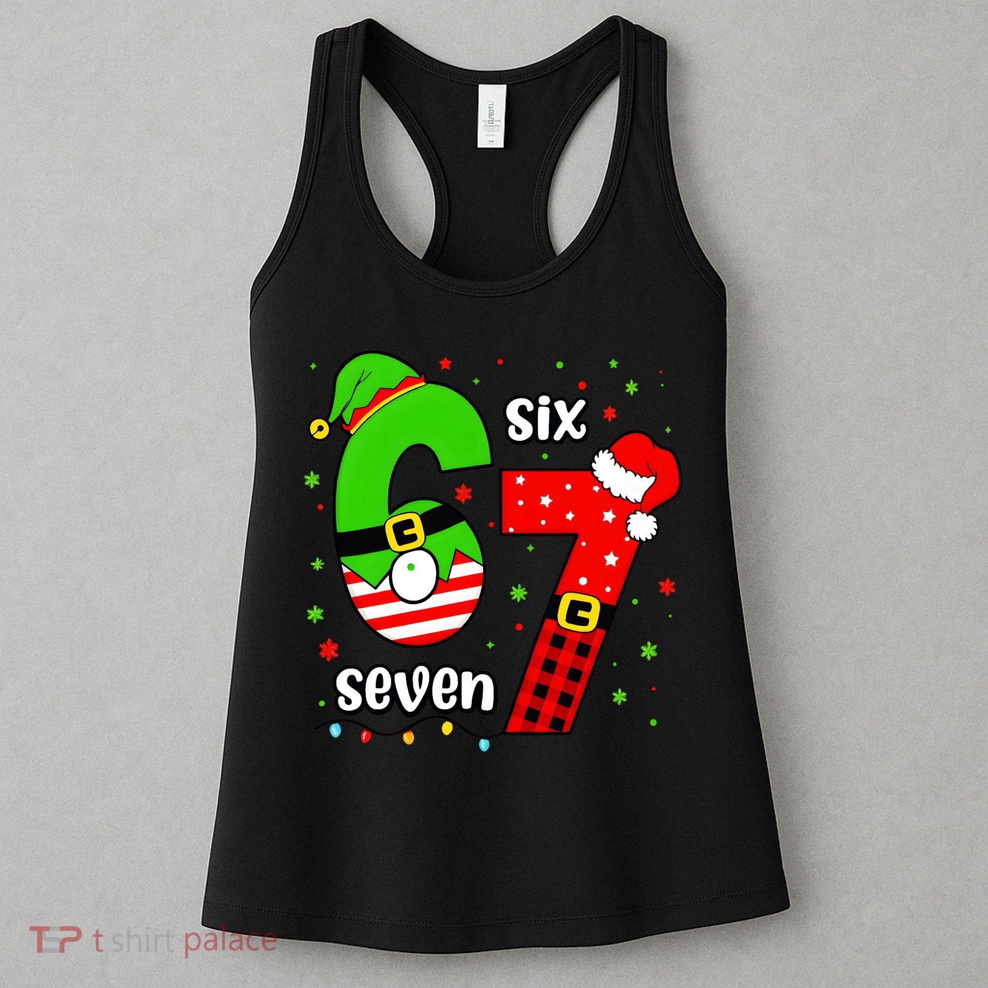 Funny 6-7 Six Seven Christmas Elf Santa Xmax 67 Women's Tank Top