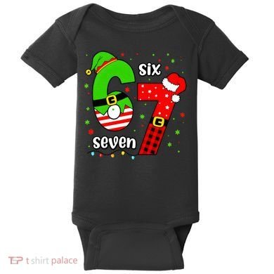 Funny 6-7 Six Seven Christmas Elf Santa Xmax 67 Baby Bodysuit