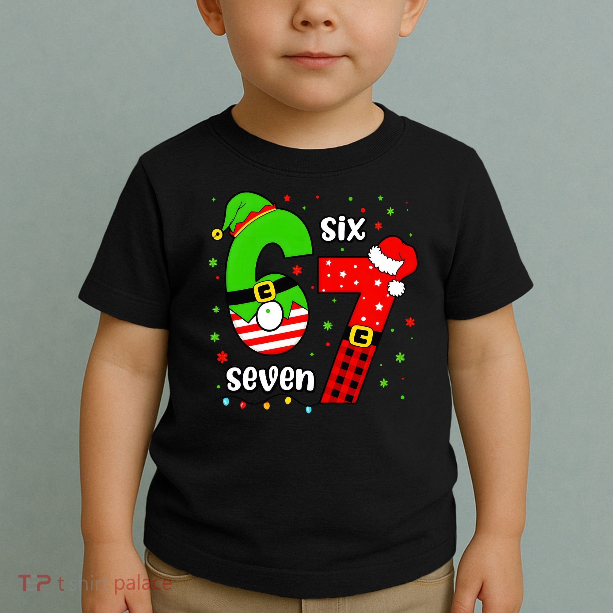 Funny 6-7 Six Seven Christmas Elf Santa Xmax 67 Toddler T-Shirt
