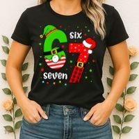 Funny 6-7 Six Seven Christmas Elf Santa Xmax 67 Women's T-Shirt thumb 2