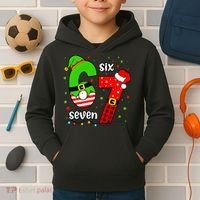 Funny 6-7 Six Seven Christmas Elf Santa Xmax 67 Kids Hoodie thumb 2
