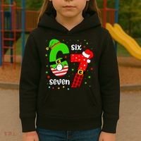 Funny 6-7 Six Seven Christmas Elf Santa Xmax 67 Kids Hoodie thumb 3